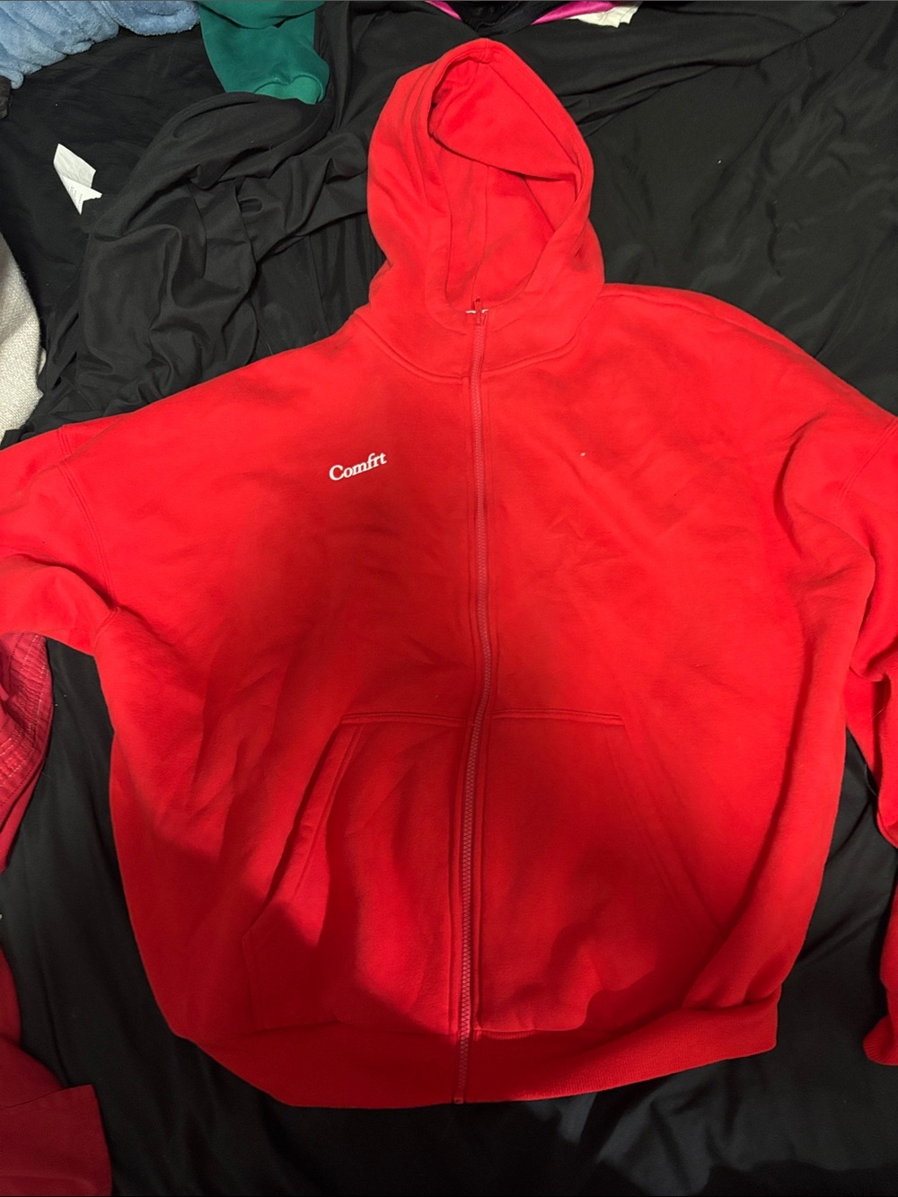 Comfit Women's Red Full-Zip Hoodie